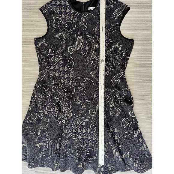 Danny & Nicole Women's 18 Blue Fit & Flare Tapestry Dress w/ Metallic Thread XL - Picture 4 of 8